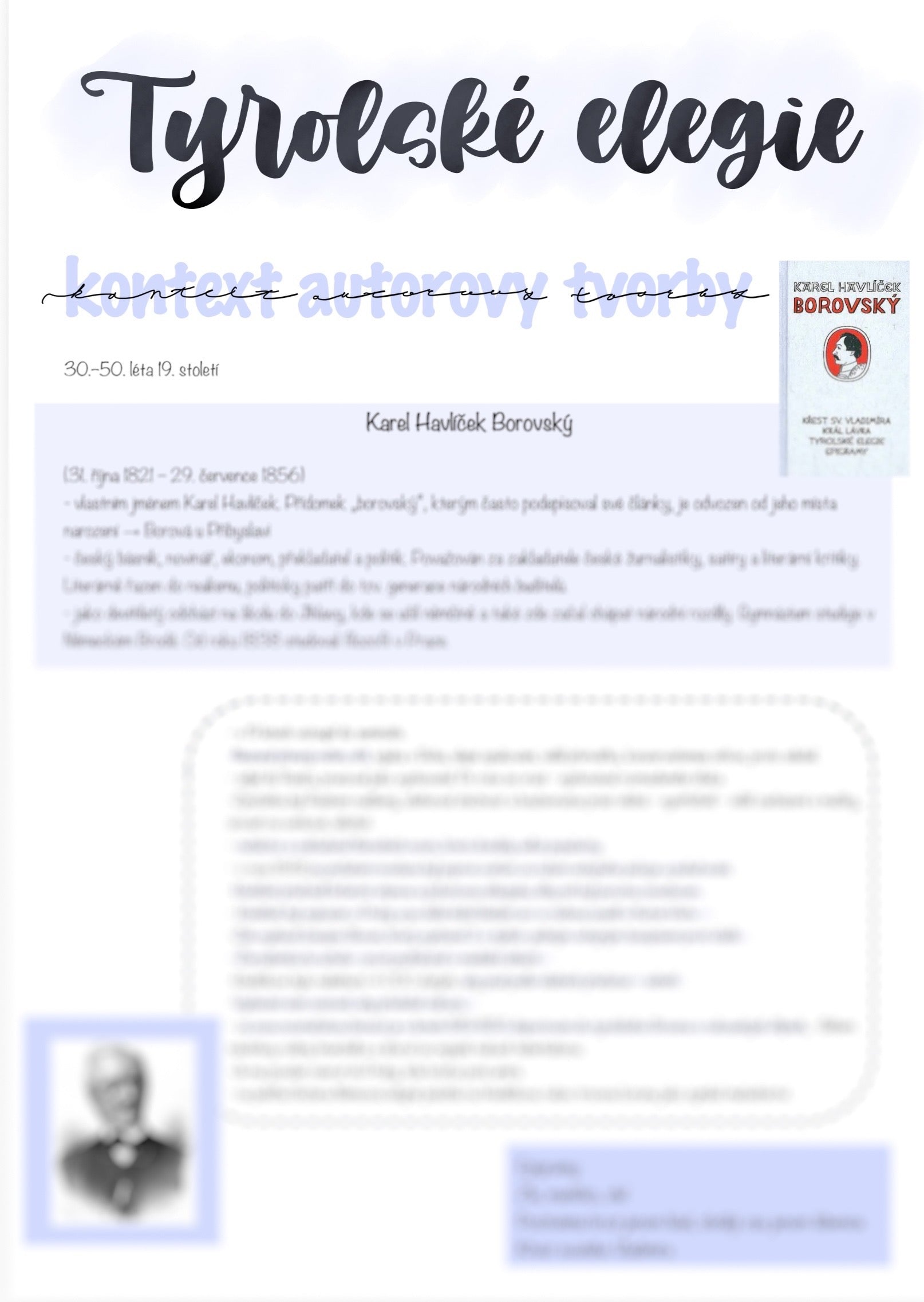 Tyrolské elegie - Karel Havlíček Borovský