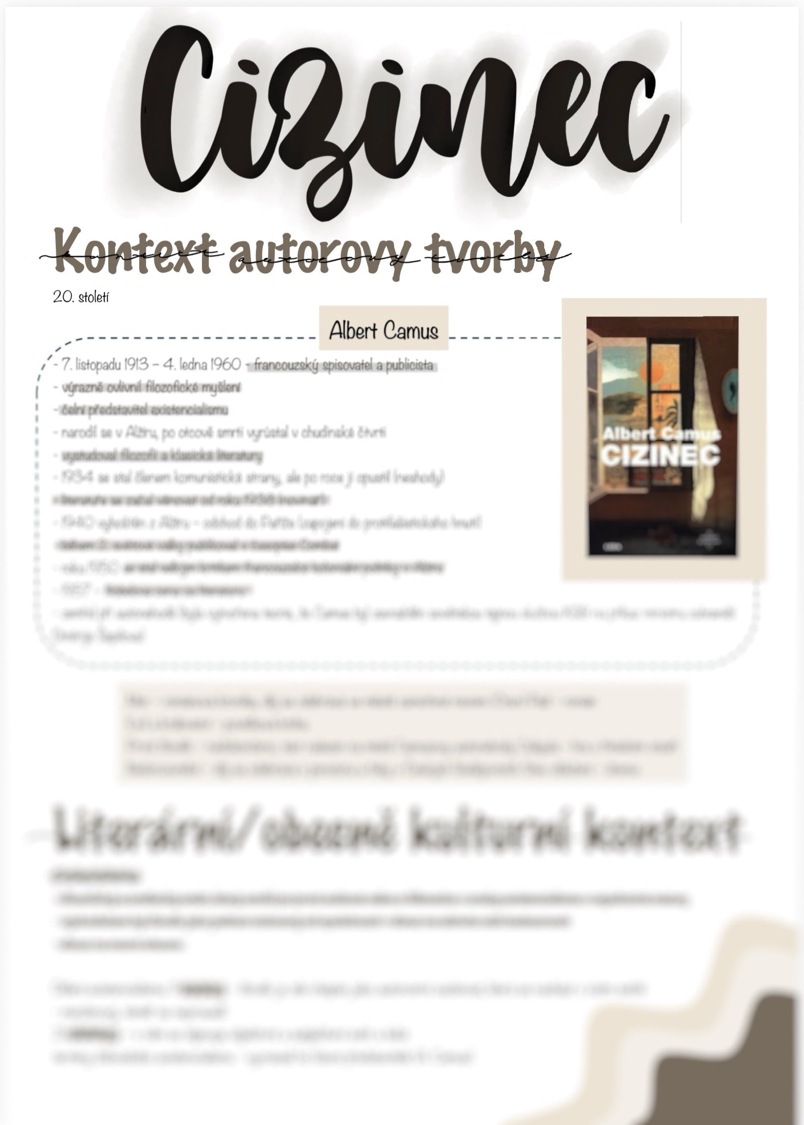 Cizinec - Albert Camus