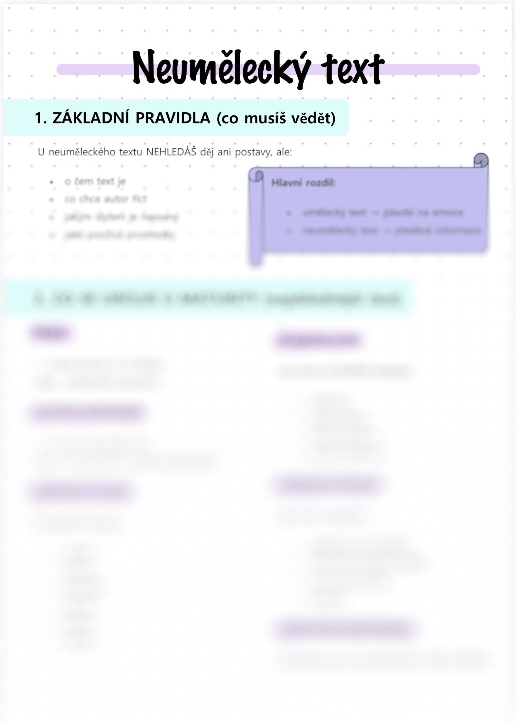 Příprava na rozbor neuměleckého textu