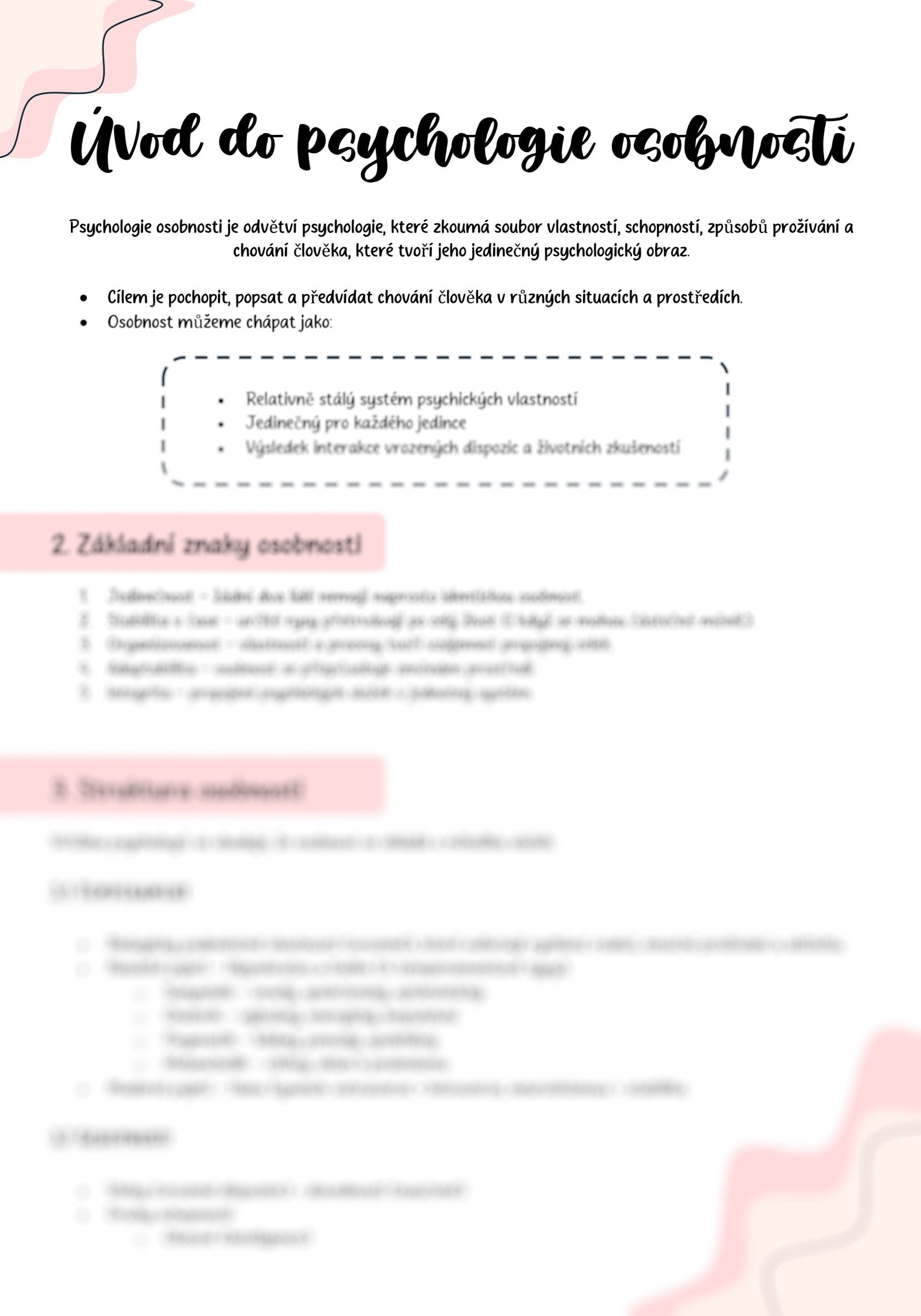 Úvod do psychologie osobnosti