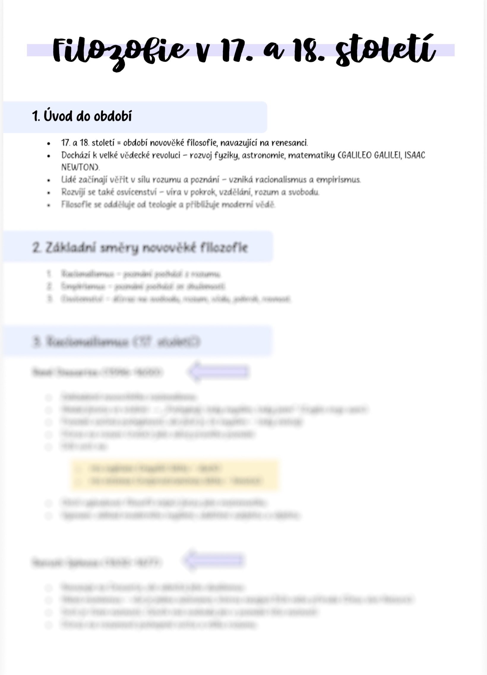Filozofie v 17. a 18. století