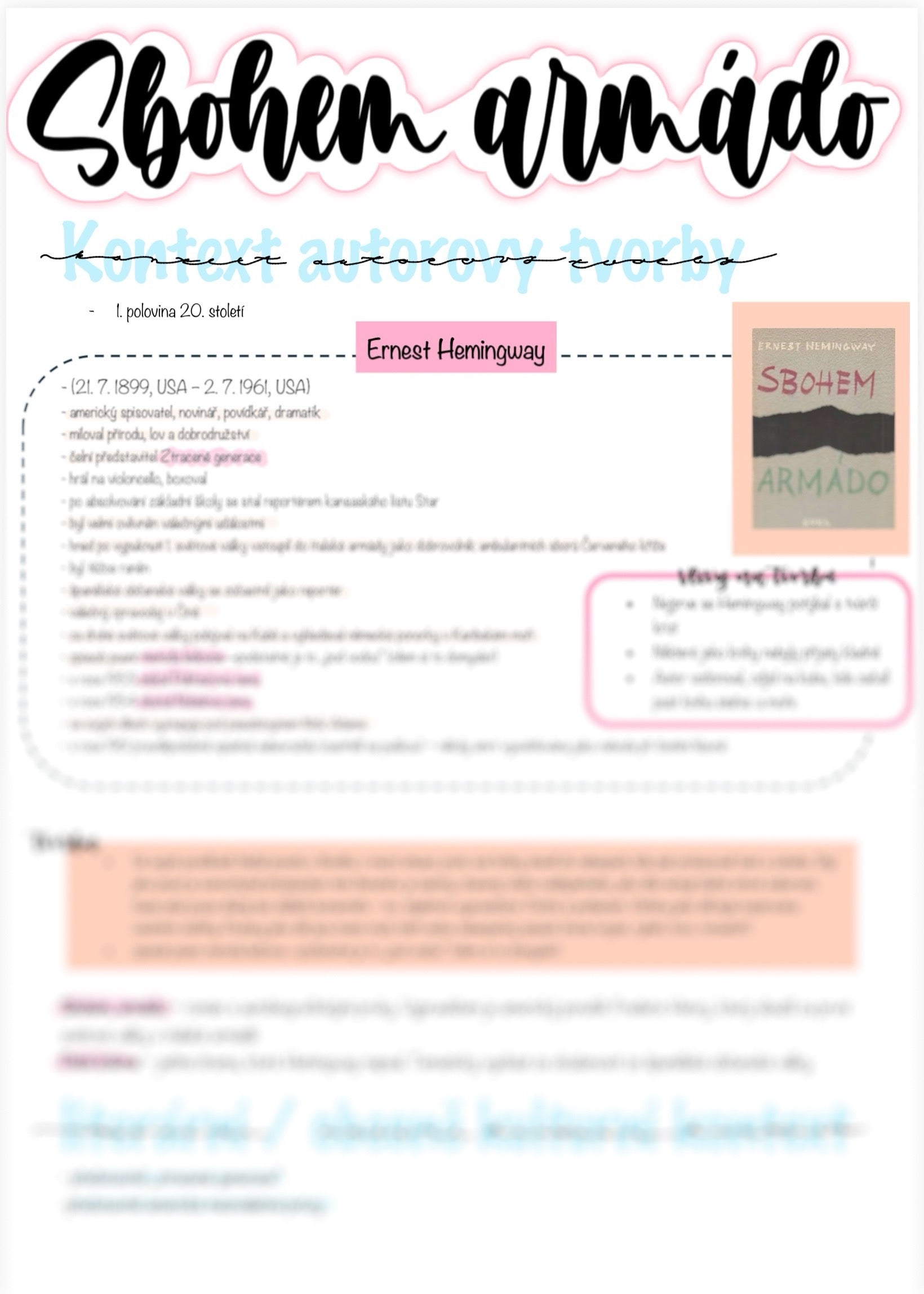 Sbohem armádo - Ernest Hemingway